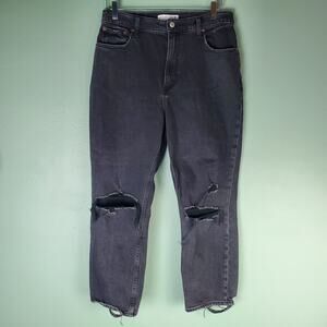 Abercrombie & Fitch Womens Black Ankle Straight Ultra High Rise Jeans Size 29